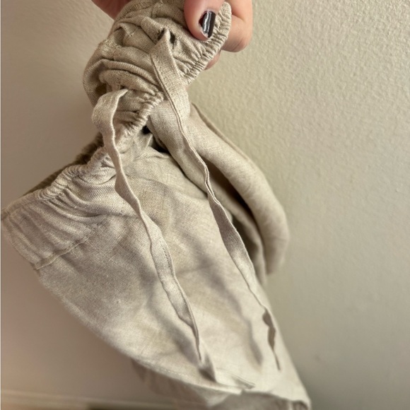 NWT Myrah Penaloza Mona linen two piece set harem crop top beige o/s - Picture 10 of 10